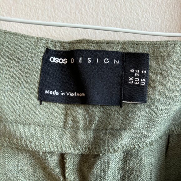 ASOS | Green Tie Waist Shorts - Picture 4 of 4